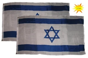 Israel Flags - Pack of 2 Israeli Flags - Perfect Jewish Events - 3 x 5 Foot Flag - Picture 1 of 1