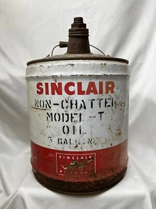 Sinclair Non-chatter Model-T Oil 5 Gallons Empty Can - Picture 1 of 6