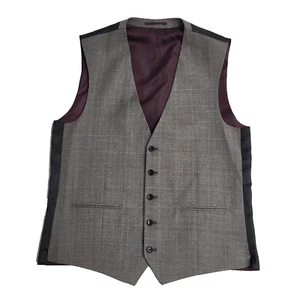 Next Grey Checked 2 Pocket Smart Formal Waistcoat UK Men's L 42" - Picture 1 of 4