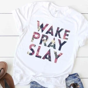 Wake, Pray, Slay Floral T-Shirt - Picture 1 of 2