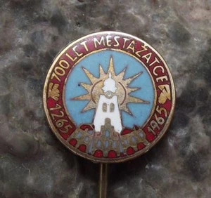1965 Zatec 700th Anniversary Czech City Tourist Souvenier Pin Badge - Picture 1 of 2