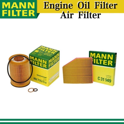 Mann Engine Oil Filter+Air Filter 2pcs for BMW 545i V8 4.4L AY17 2004 2005 - Image 1 of 4