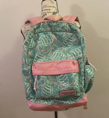 Vineyard Vines Luxury Pink And Green Backpack For Travel Or School - Image 1 of 4