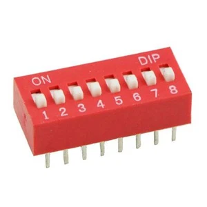 8-Way DIP DIL Red PCB Switch - Picture 1 of 1
