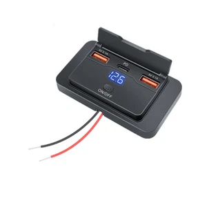 12V 24V Dual USB PD Typ C Szybka ładowarka Gniazdo Listwa zasilająca Caravan AG - Zdjęcie 1 z 5