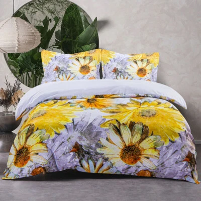 Sunflower Printed Duvet Cover Set Nice Rich Colors Cover for Comforter - Image 1 of 4