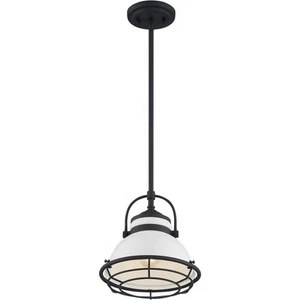 Nuvo Lighting 60/7083 Upton Pendant Gloss White and Black Accents - Picture 1 of 5
