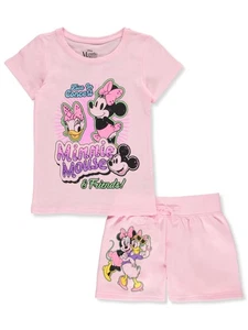 Disney Minnie Mouse Niñas 2 Piezas Conjunto Pantalones Cortos Conjunto Color: Rosa Talla: 7 - 8 - Imagen 1 de 1