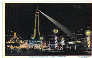 postal - Blackpool iluminaciones torre y paseo marítimo - Imagen 1 de 2