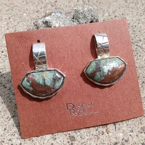 JAY KING DTR Desert Rose Trading NATIVE COPPER & CUPRITE Sterling 925 Earrings - Picture 1 of 2