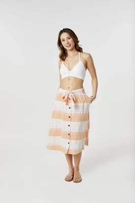 Falda Amaya CARVE DESIGNS, Guayaba Sunrise Stripe, Precio de venta sugerido por el fabricante 74 USD, L, NUEVA CON ETIQUETAS Foto 1 de 4