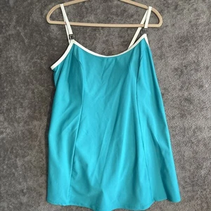 Christina Bathing Suit Dress Sz 18W Green Built In Bra Vintage - Picture 1 of 12