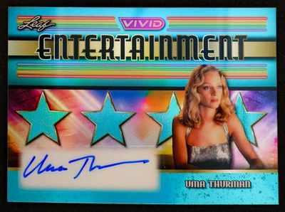2025 Leaf Vivid Entertainment Uma Thurman Auto 1/1 Blue Prismatic - Image 1 of 2