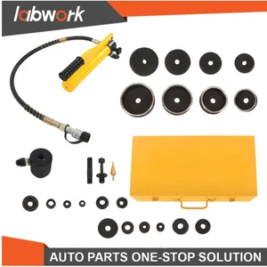 Labwork 15 Ton 1/2" - 4" Hydraulic Knockout Punch Driver Tool Kit with 10 Dies - Picture 1 of 16