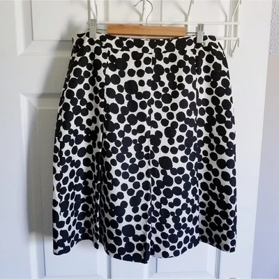 BANANA REPUBLIC Falda Abstracta Lunares Blanco y Negro Totalmente Forrada Talla 6 Foto 1 de 3