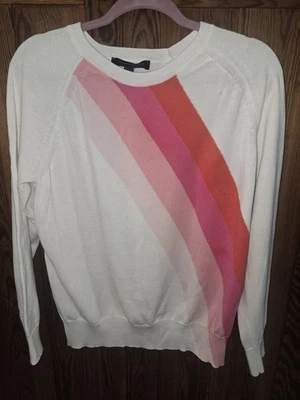 Tommy Hilfiger Mujer Grande Blanco Y Rosa Suéter Manga Larga Foto 1 de 4