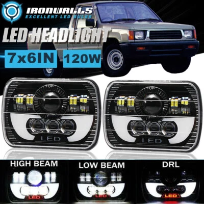 Par de faros LED DRL haz alto/bajo de 7x6" DOT para Mitsubishi Mighty-Max 1983-1995 Foto 1 de 4