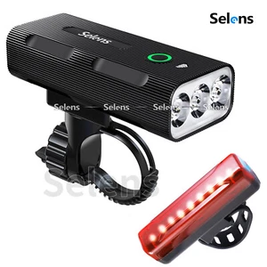 10000mAh LED Bicycle Bike Lights Rechargeable Headlight Front Rear Head Lamp Set - Picture 1 of 13