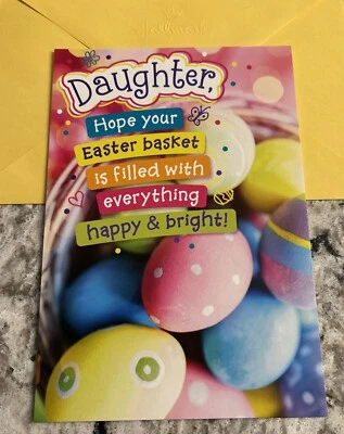 Tarjeta de felicitación Happy Easter DAUGHTER Fun Laughter Love 5”x7” Foto 1 de 4