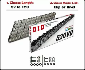 D.I.D DID 520 VO Oring Drive Chain Natural with Clip or Rivet Master Link - Picture 1 of 1