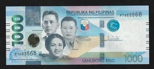 šµš Philippines 1000 Piso 2021 Pick 228 UNC Uncirculated Banknote - Picture 1 of 2