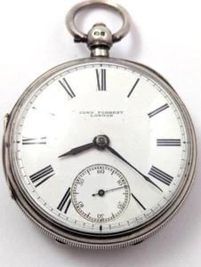 Reloj Bolsillo John Forrest Fusee Vintage en Estuche de Plata de Ley, Años 1800, Vintage - Imagen 1 de 7