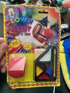 Clown Make up Kit Red Sponge Nose Brush Costume Accessories Water Washable Blue - Picture 1 of 2
