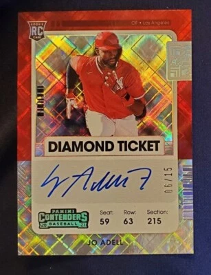 JO ADELL- 2021 CONTENDERS DIAMOND TICKET ROOKIE AUTO # 121- LA ANGELS-.../15 - Image 1 of 4