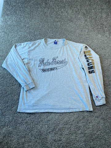 VINTAGE Wake Forest Shirt Mens Extra Large Gray Demon Deacons Champion 90s Cover