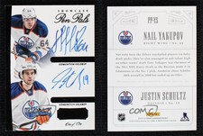 2013 Panini Dominion Black 1/1 Nail Yakupov Justin Schultz #PP-YS Rookie Auto RC