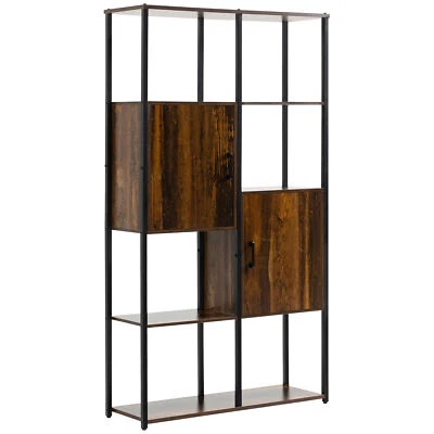 HOMCOM Libreria Stile Industriale con 4 Ripiani e 2 Armadietti 90x30x159.5cm - Immagine 1 di 4