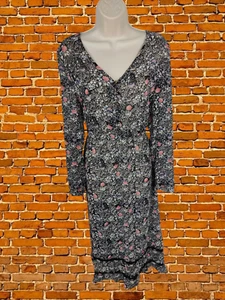 Joe Browns schwarzes Kleid Größe UK 16 DAMEN LANGARM GEBLÜMT TRANSPARENT BOHO SOMMER - Bild 1 von 3