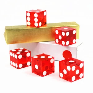 High-grade Acrylic precision dice transparent Red dice six side -19mm 5 pcs - Picture 1 of 6