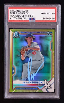 Peter Heubeck Signed 2021 Bowman Chrome Draft Gold Refractors #BDC146 #30/50 RC - Image 1 of 2