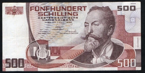 Austria 500 Schillings 1985, P-151a Cover