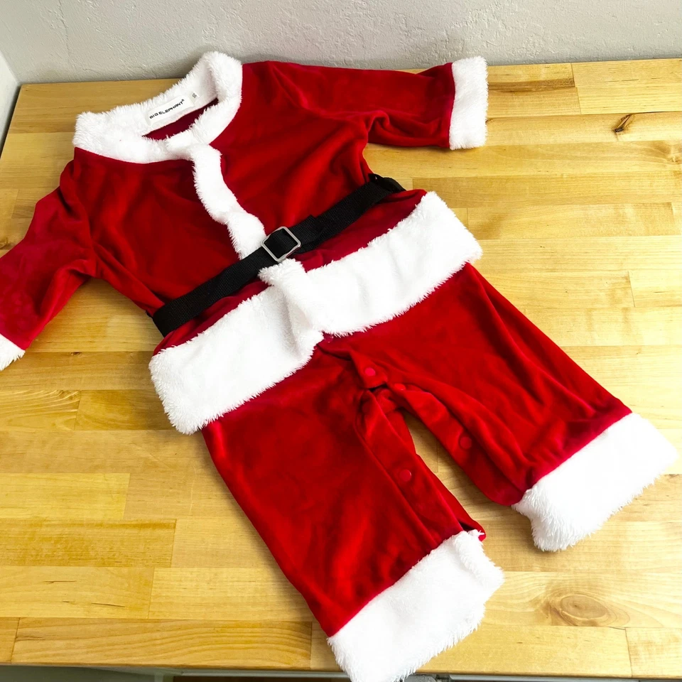 Disfraz de Papá Noel Niño Mameluco Mono de una pieza Rojo Blanco Navidad 2T/3T Foto 1 de 3
