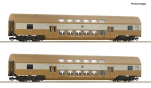 Roco 6280026 / TT/ Wagenset mit zwei Doppelstockwagen, Gattung DBmue, DR - - Bild 1 von 1