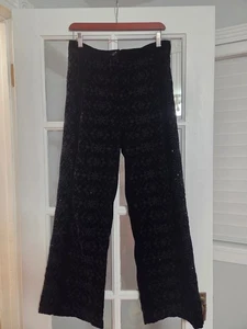 ZARA TERCIOPELO RECORTADO VESTIDO PANTALÓN TALLA GRANDE NEGRO - Imagen 1 de 5