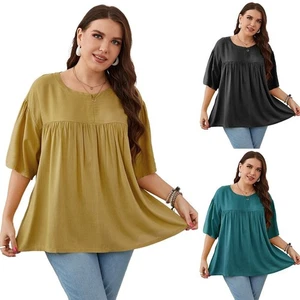 Plus Size Women Half-Sleeve Casual Loose Shirt Femme Elegant Ladies Blouses - Bild 1 von 14