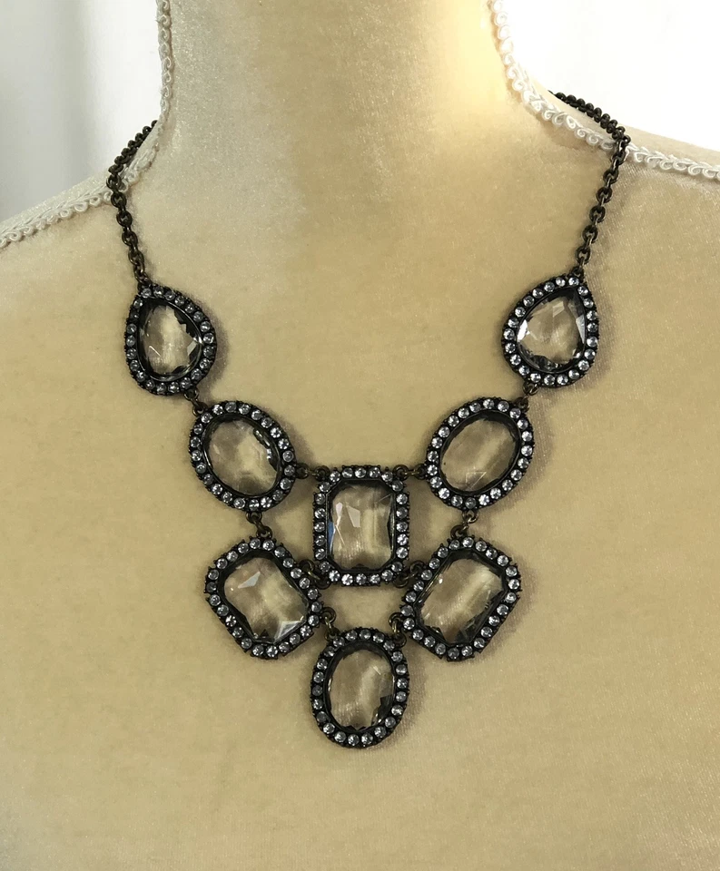 J. Crew ожерелье кристалл нагрудник с мешочком - 18 дюймов длиной - Изображение 1 из 4