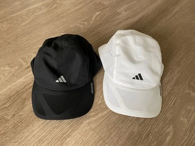 Adidas Running X adizero Gorra Sombrero Lote de 2 OSFM Mujer’s Hombre’s Unisex Negro Blanco Foto 1 de 4