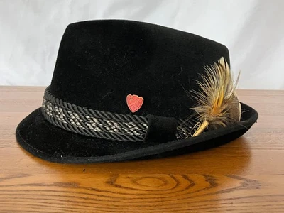 Sombrero Tirol Triumph Negro De Colección por Champ Fedora talla 7 1/8 - ¡Excelente! Foto 1 de 4