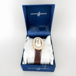 Vtg New Jaclyn Smith Ladies Quartz Watch Rhinestone Brown Band W/ Box Kmart Vtg - Foto 1 di 4
