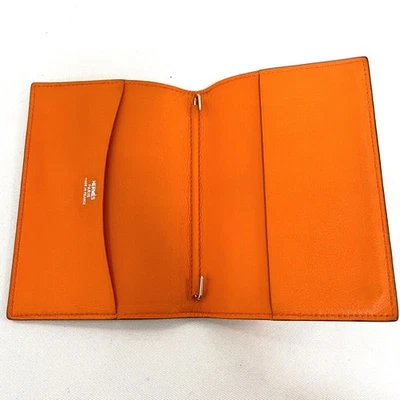 HERMES Agenda GM Planificador Cubierta Cuero Naranja J Sello 13cm×9.5cm/5.12×3.74in Foto 1 de 4