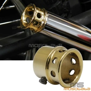 1-7/8" Brass Drilled Exhaust Tip For Harley Softail Standard FXST Bobber Chopper - Picture 1 of 11
