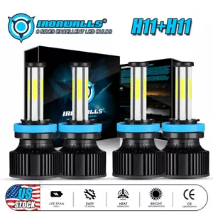 6Side 6000K White LED Headlight Bulb Hi Lo Beam H11 H9 for Toyota Tacoma 2018-20 - Bild 1 von 12