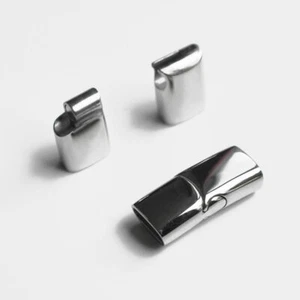 Edelstahl Kleiner flacher Steck-Verschluss, Loch oval: 4 x 8 mm  - Bild 1 von 3