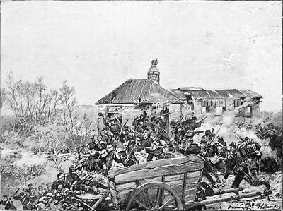 GUERRE 1870/1871 - BATAILLE de CHAMPIGNY et défense de la PLÂTRIÈRE -Gravure 19e - Photo 1/2