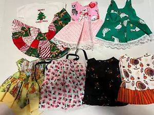 DOLL CLOTHES SEVEN HOLIDAY SKIRT AND TOP AND DRESSES FITS AMERICAN DOLL 18" - Picture 1 of 8