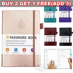 Password Book Hardcover Journal Notebook Internet Address & Password Organizer - Picture 1 of 17